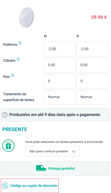 Discount voucher for uploading your glasses prescription